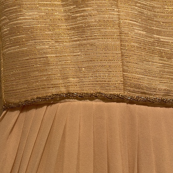 Creme and gold party dress. Size: medium Brand: Minuet - Picture 3 of 4